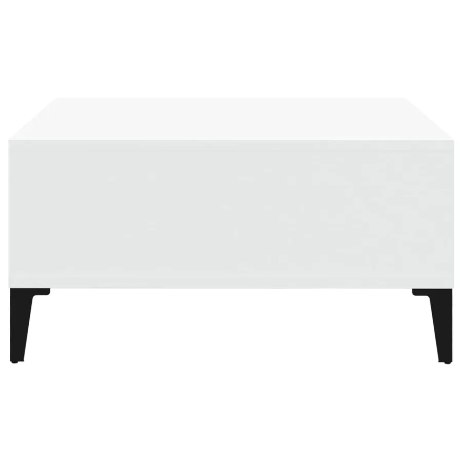 Table basse blanc 60x60x30 cm bois d'ingénierie - 4