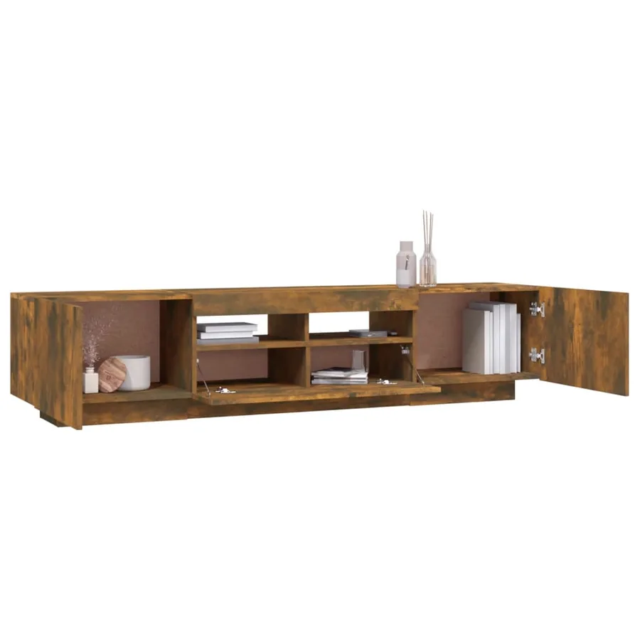 Ensemble de meubles TV avec lumières LED 2 pcs Chêne fumé - 7