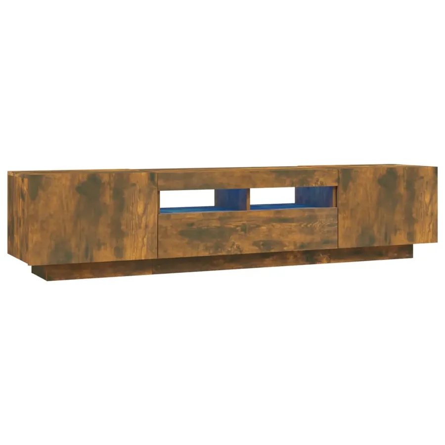 Ensemble de meubles TV avec lumières LED 2 pcs Chêne fumé - 8