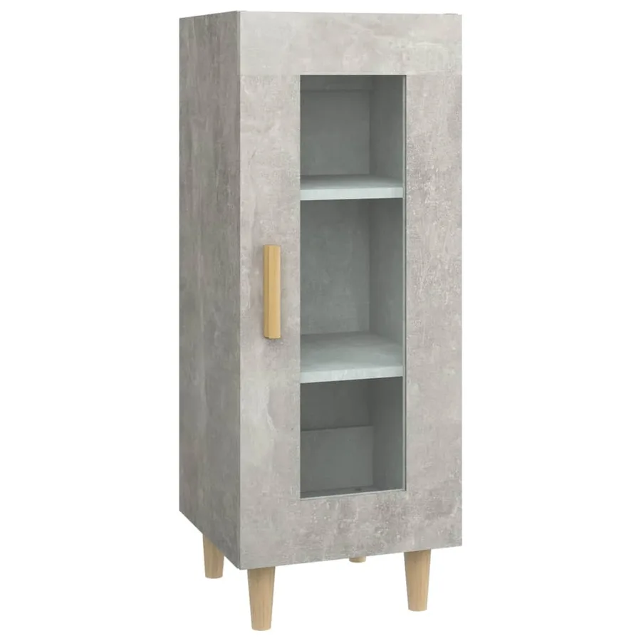 Buffet Gris béton 34,5x34x90 cm Bois d'ingénierie - 2
