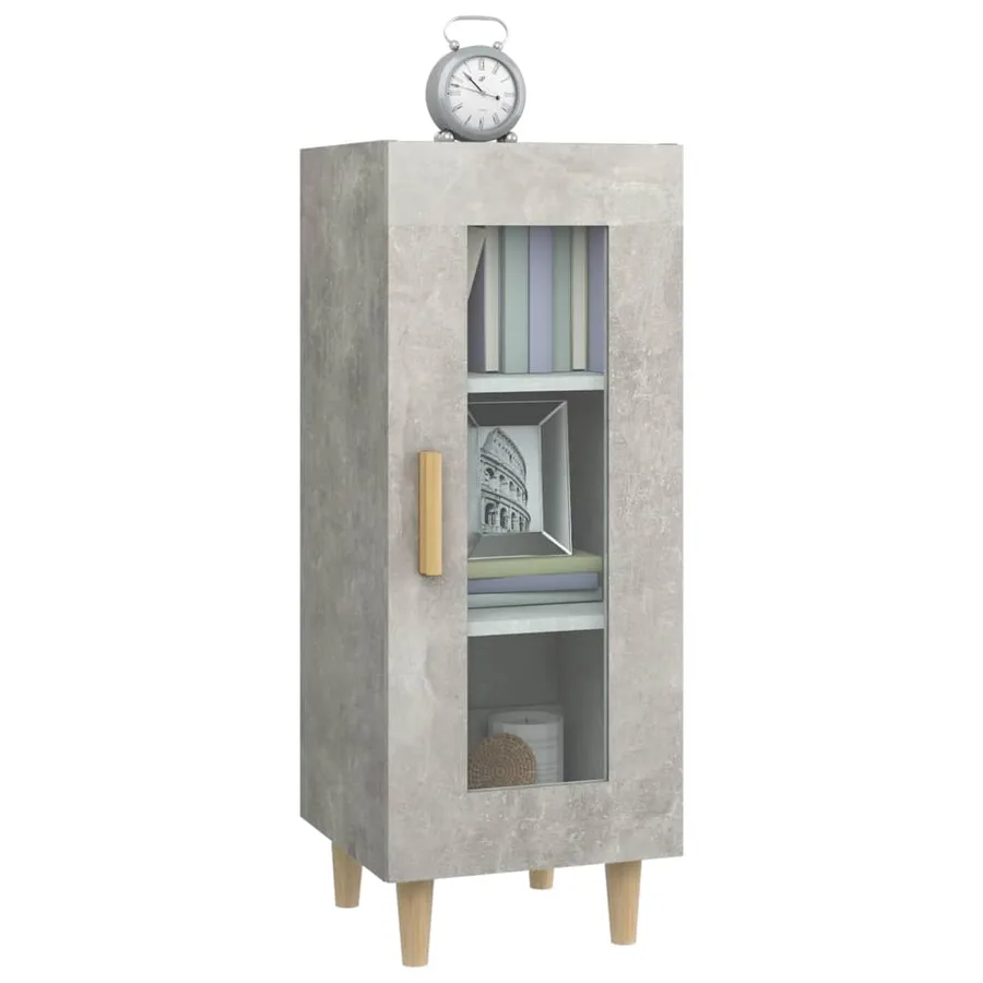 Buffet Gris béton 34,5x34x90 cm Bois d'ingénierie - 4