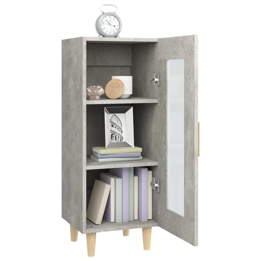 Buffet Gris béton 34,5x34x90 cm Bois d'ingénierie - 5