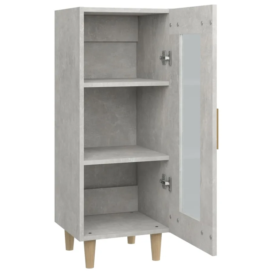 Buffet Gris béton 34,5x34x90 cm Bois d'ingénierie - 8