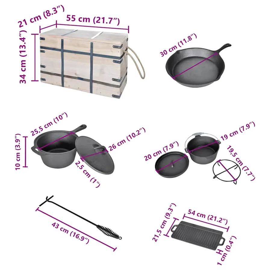 Lot de casseroles batterie de cuisine 9 pcs - 8