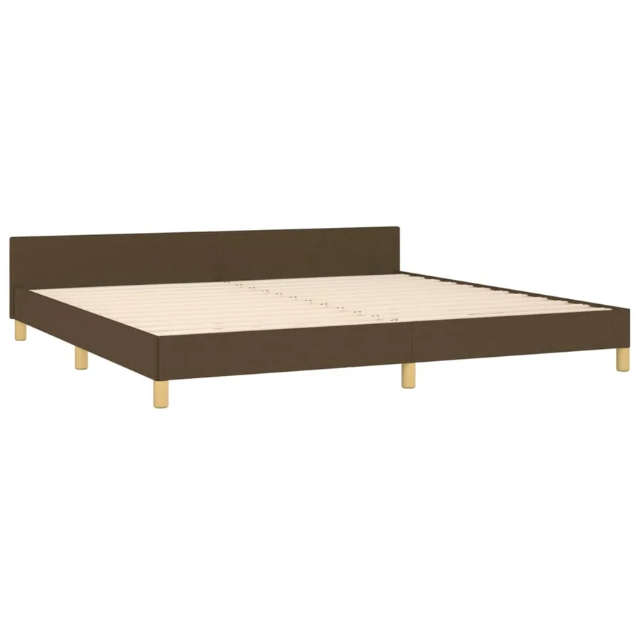 Cadre de lit sans matelas avec tête de lit marron foncé tissu - 5