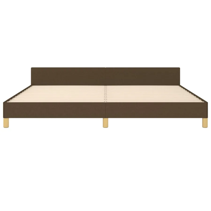 Cadre de lit sans matelas avec tête de lit marron foncé tissu - 6