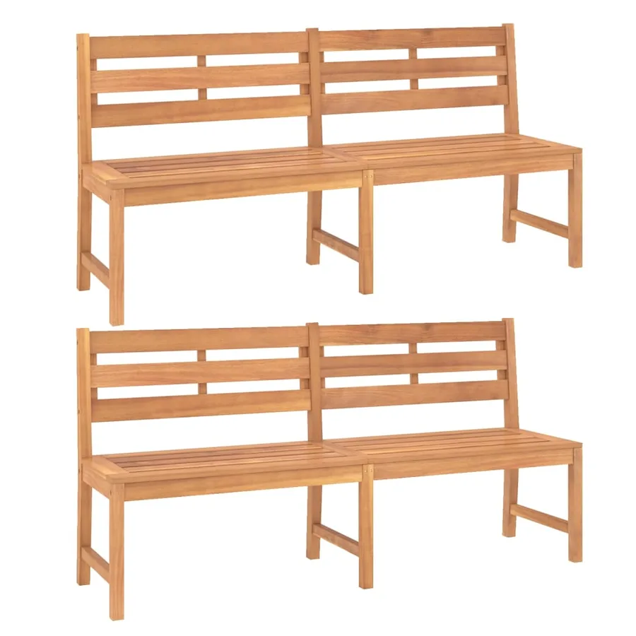 Ensemble à manger de jardin 5pcs Bois de teck massif - 4