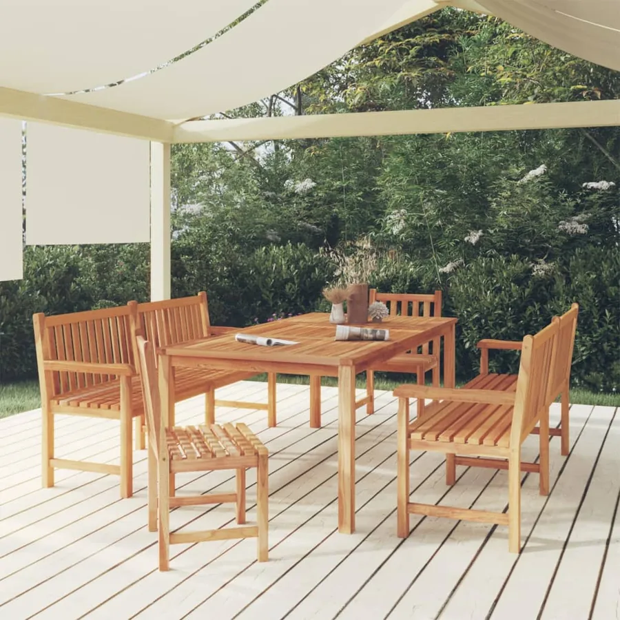 Ensemble à manger de jardin 5pcs Bois de teck massif