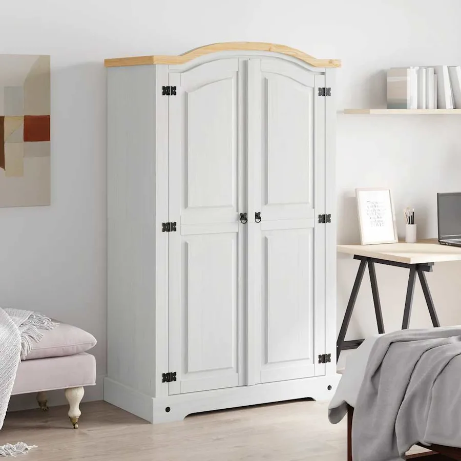 Garde-robe avec 2 portes Gamme Corona pin mexicain Blanc - 2