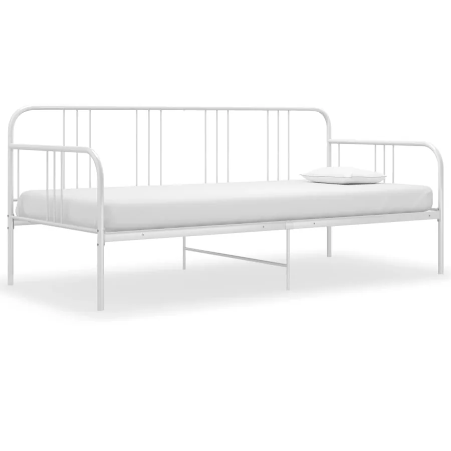 Cadre de canapé-lit sans matelas blanc métal 90x200 cm