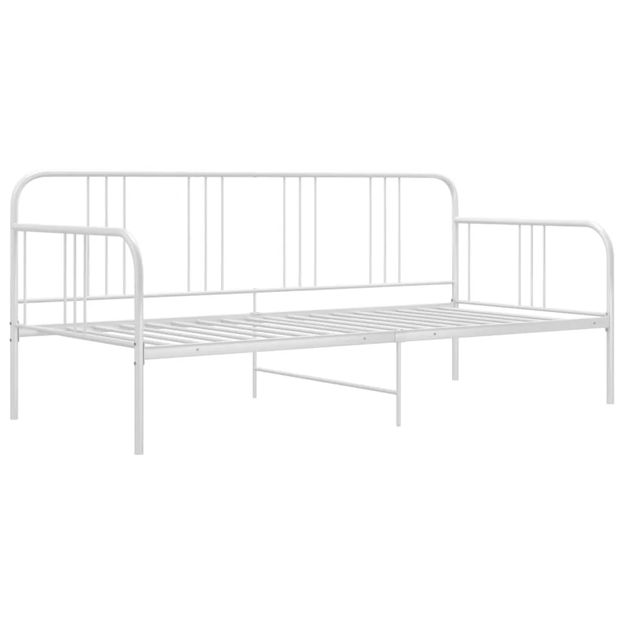 Cadre de canapé-lit sans matelas blanc métal 90x200 cm - 2