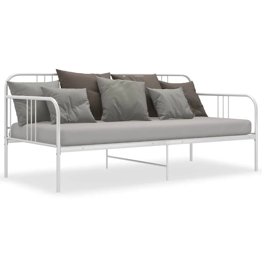 Cadre de canapé-lit sans matelas blanc métal 90x200 cm - 3