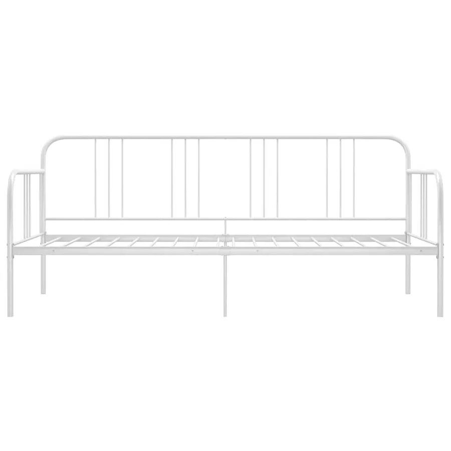 Cadre de canapé-lit sans matelas blanc métal 90x200 cm - 4