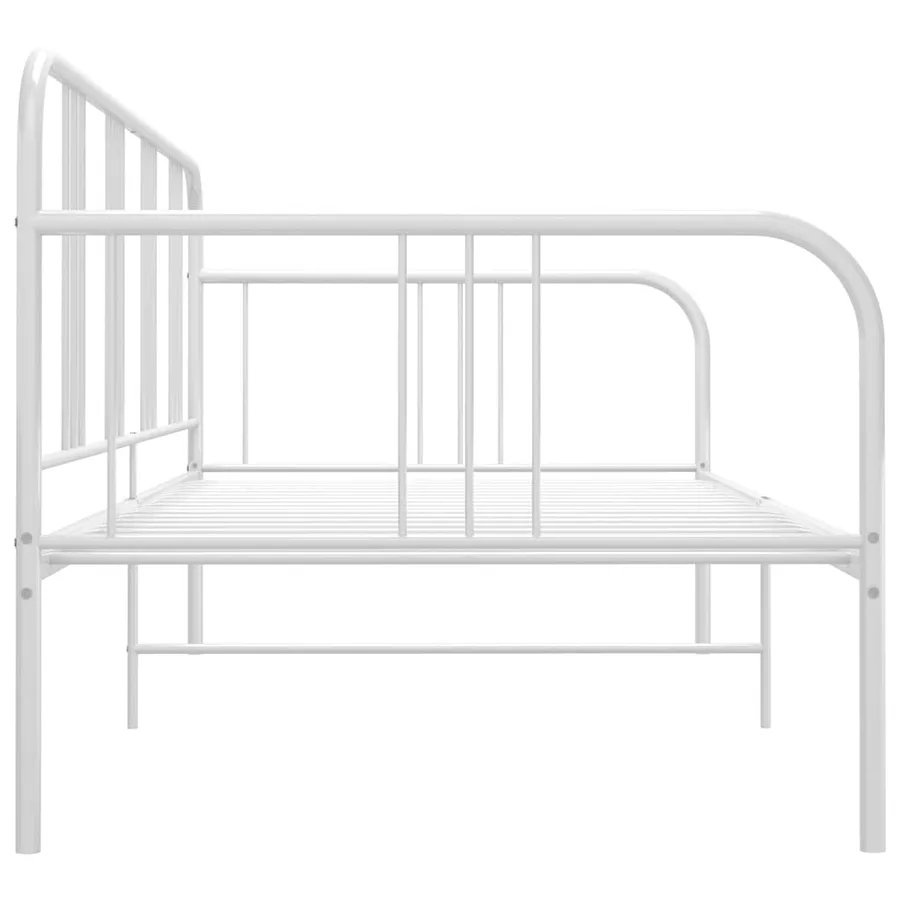 Cadre de canapé-lit sans matelas blanc métal 90x200 cm - 5