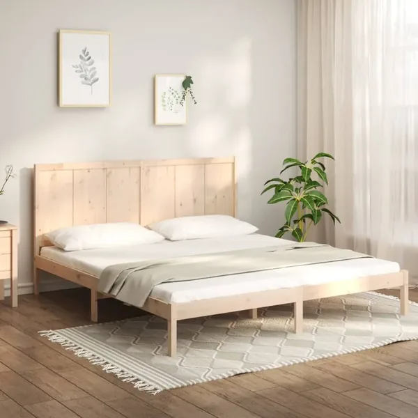 Cadre de lit sans matelas 200x200 cm bois massif de pin