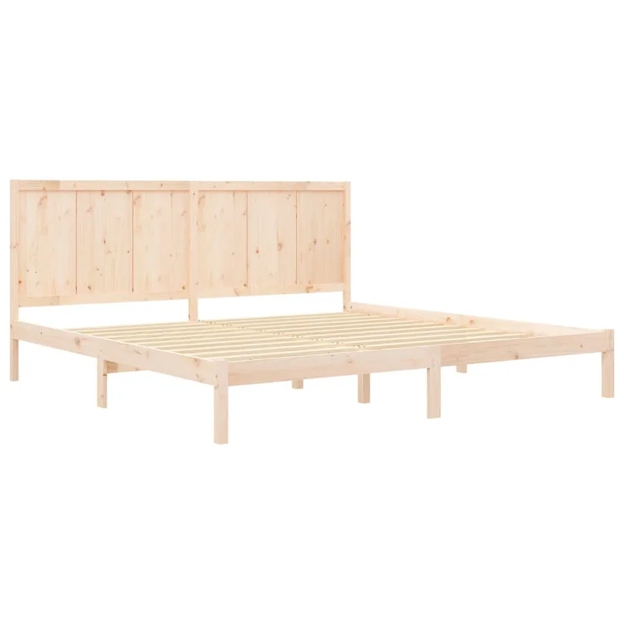Cadre de lit sans matelas 200x200 cm bois massif de pin - 4