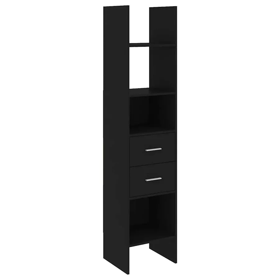 Bibliothèque Noir 40x35x180 cm Bois d’ingénierie - 2
