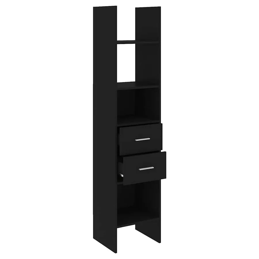 Bibliothèque Noir 40x35x180 cm Bois d’ingénierie - 3