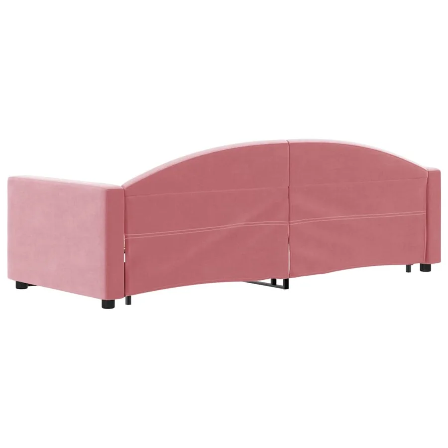 Lit de jour avec gigogne sans matelas rose 80x200 cm - 5