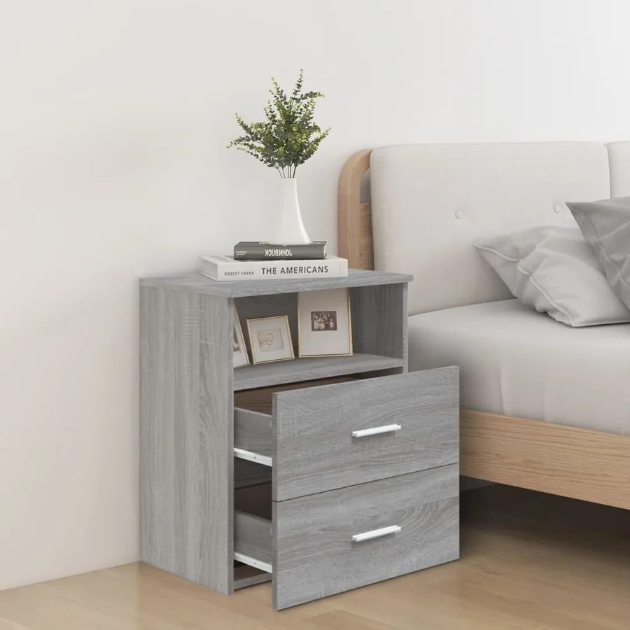 Table de chevet Sonoma gris 50x32x60 cm - 3