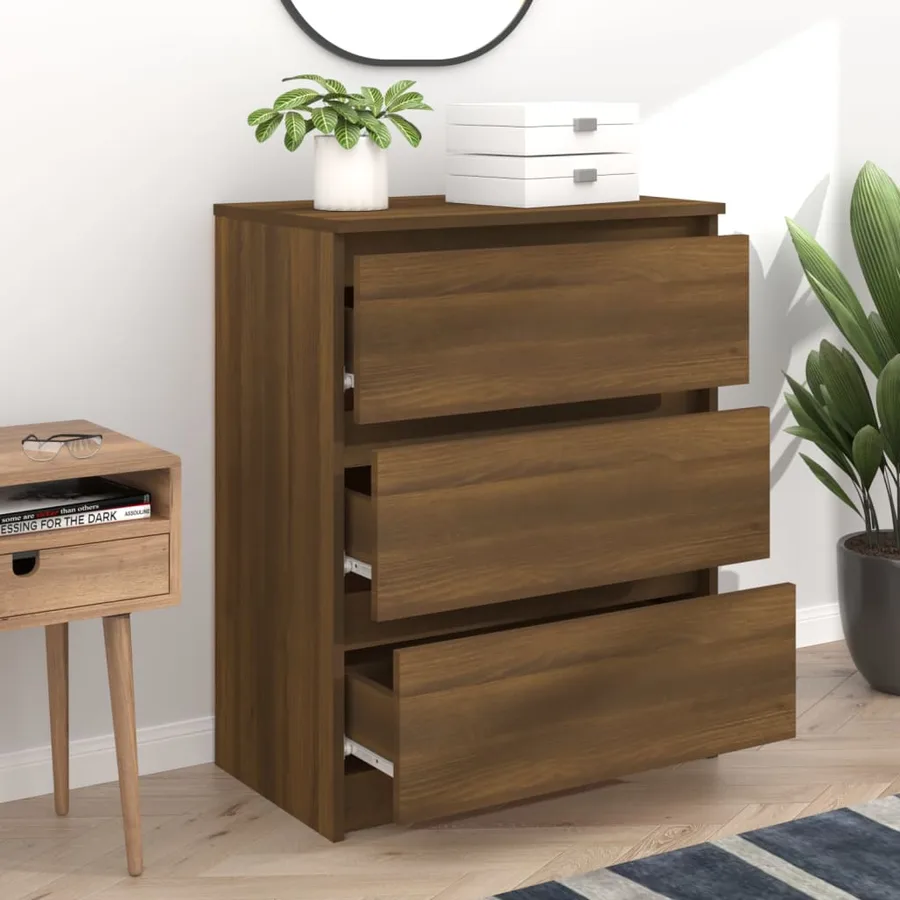 Buffet Chêne marron 60x35x76 cm Bois d'ingénierie - 6