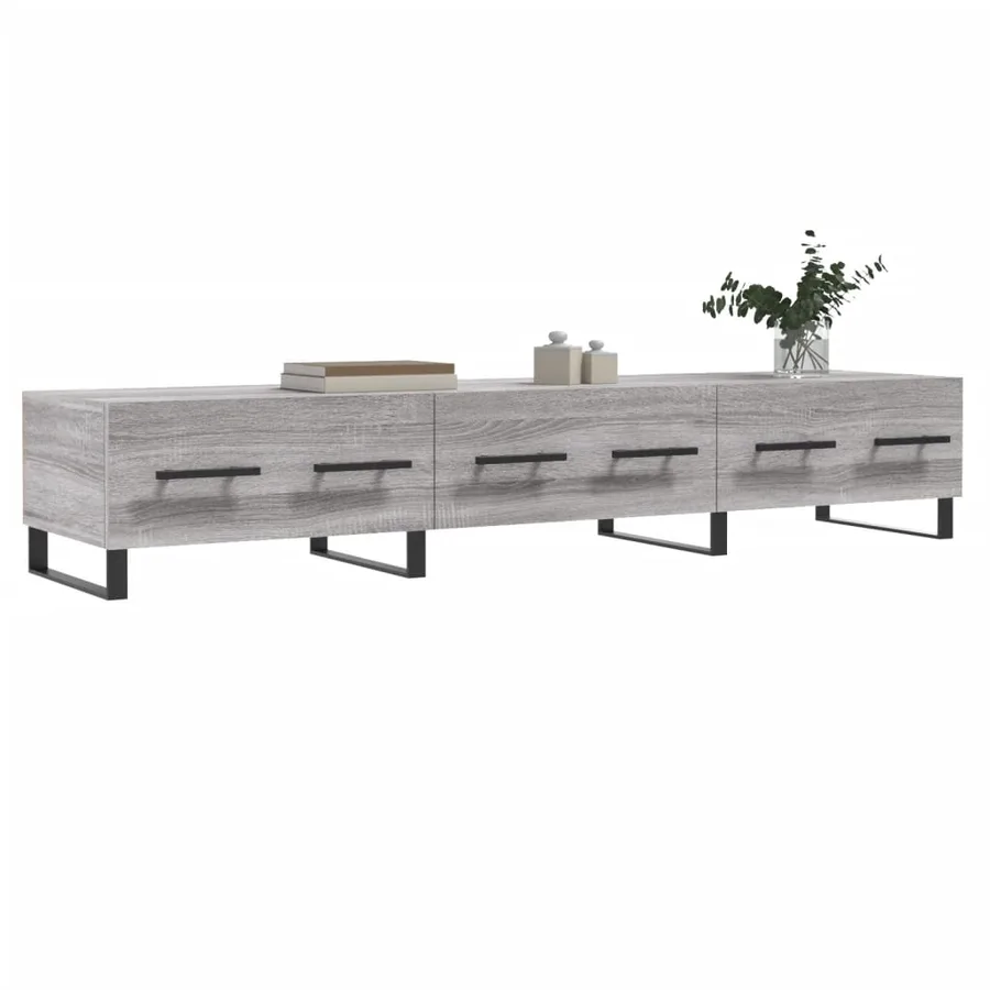 Meuble TV sonoma gris 150x36x30 cm bois d'ingénierie - 3