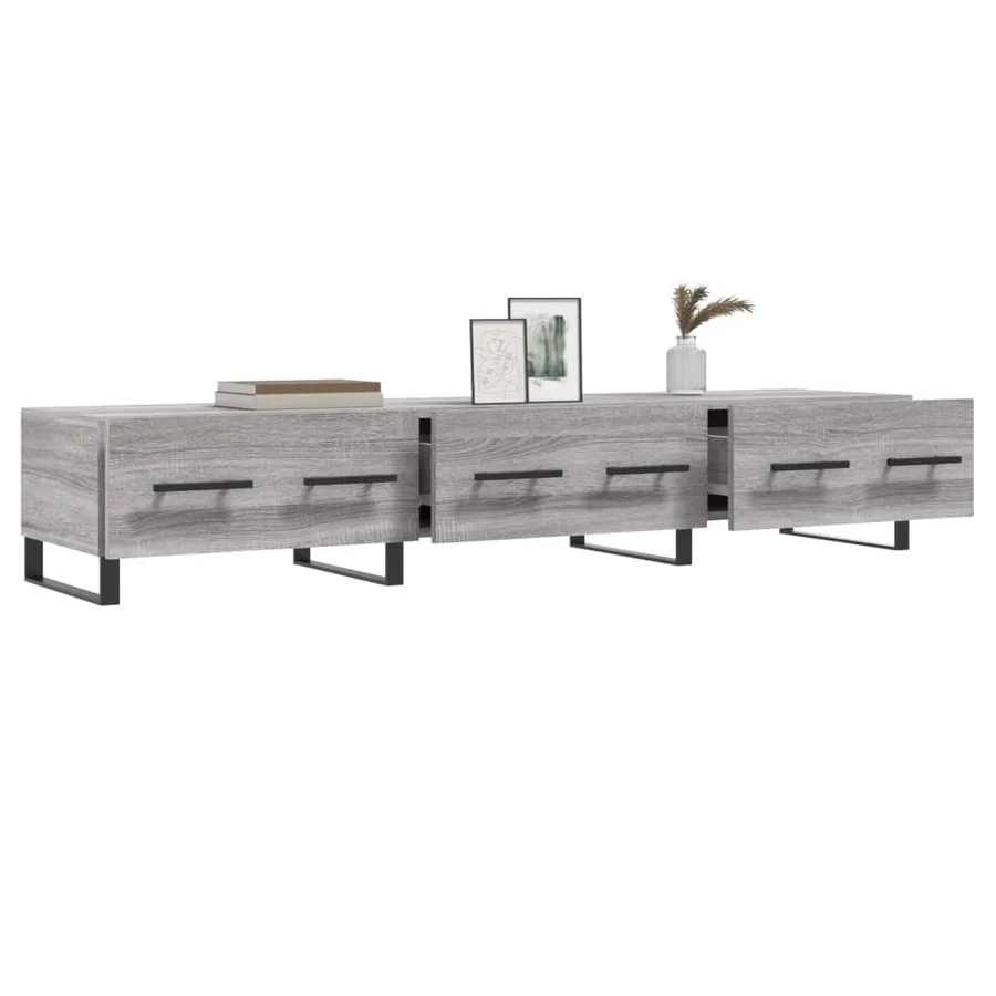 Meuble TV sonoma gris 150x36x30 cm bois d'ingénierie - 4
