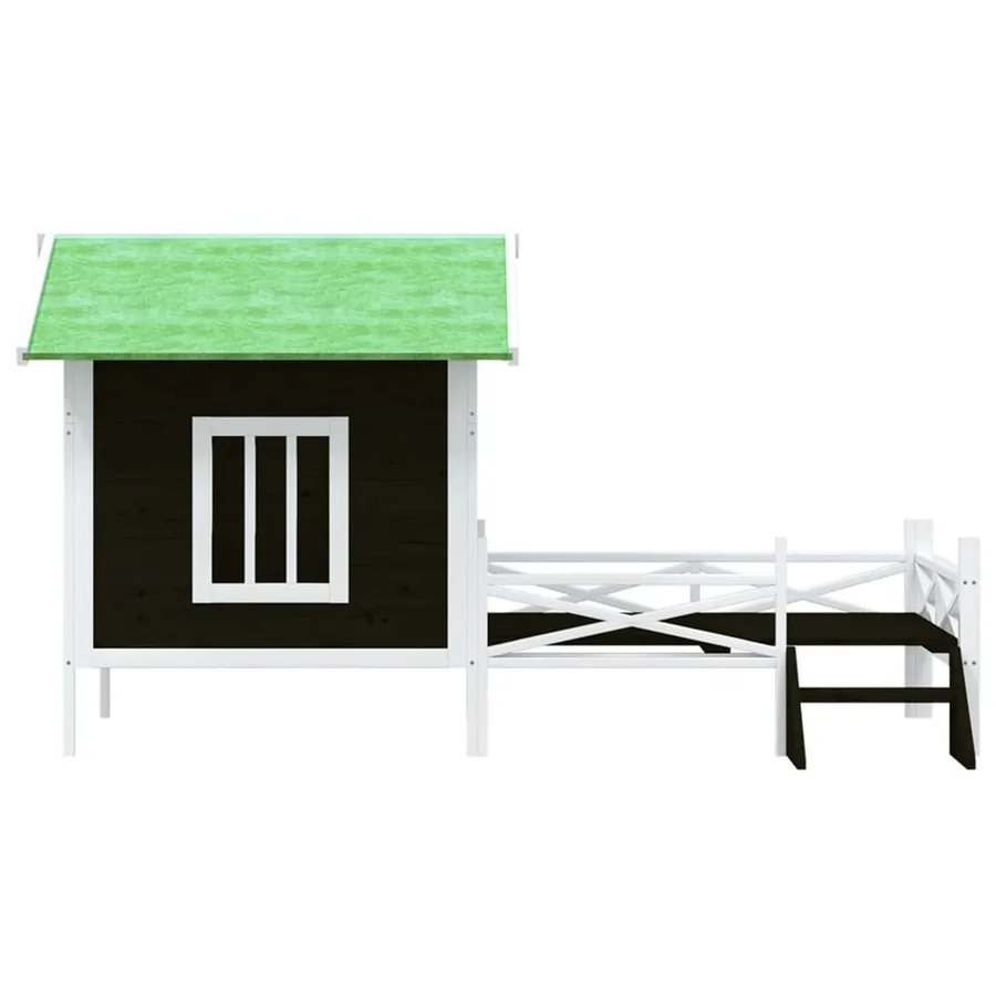 Chenil gris 159x120x88,5 cm bois de pin solide - 3