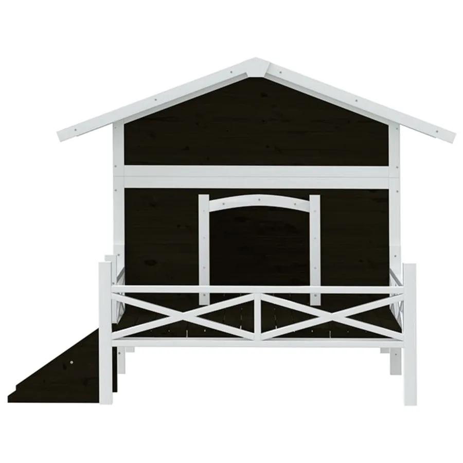 Chenil gris 159x120x88,5 cm bois de pin solide - 5