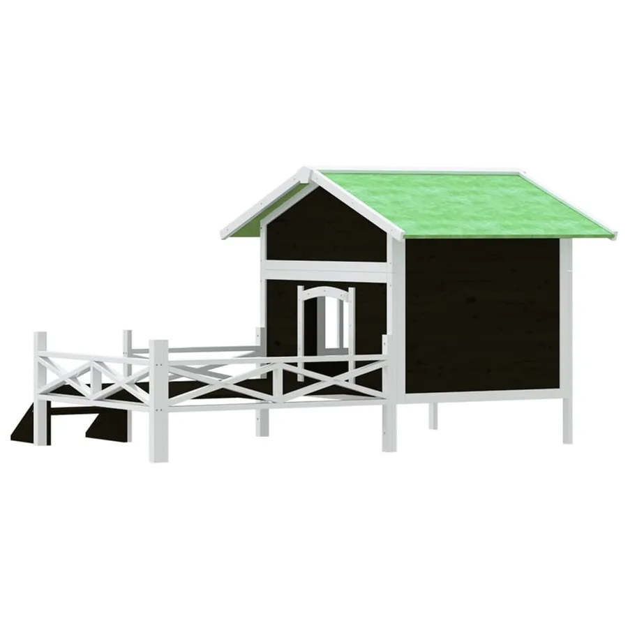 Chenil gris 159x120x88,5 cm bois de pin solide - 6