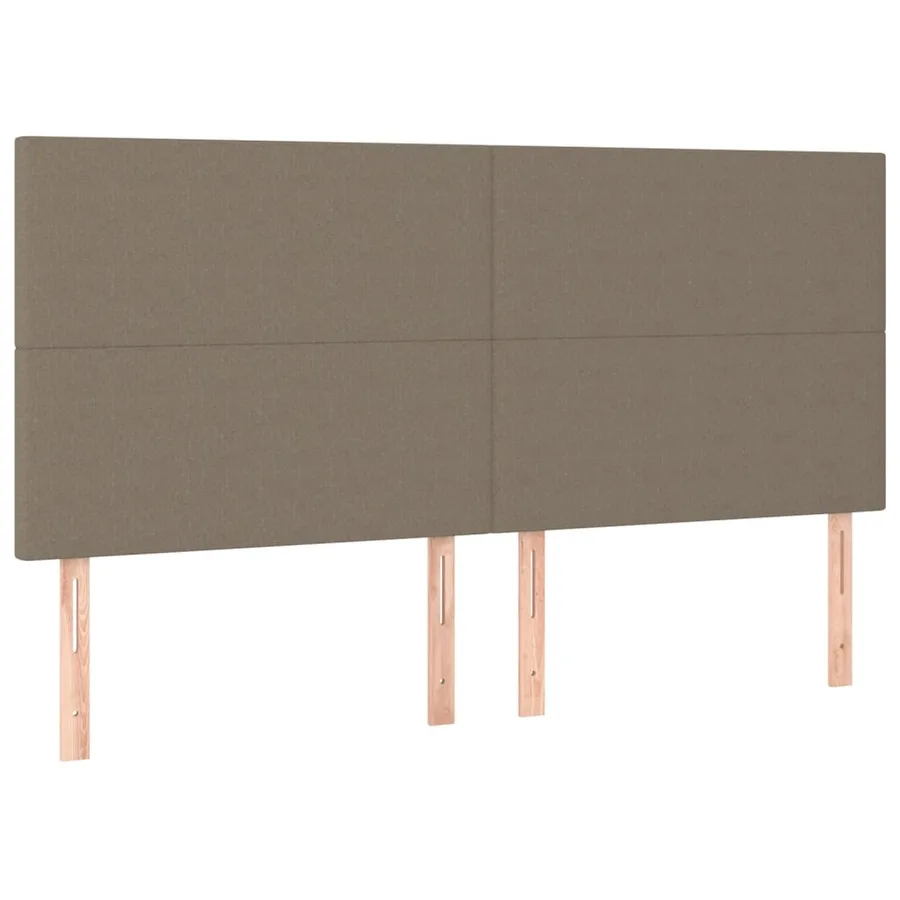 Sommier à lattes de lit avec matelas Taupe 200x200 cm Tissu - 5