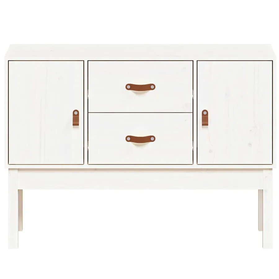 Buffet Blanc 110x40x78 cm Bois massif de pin - 5