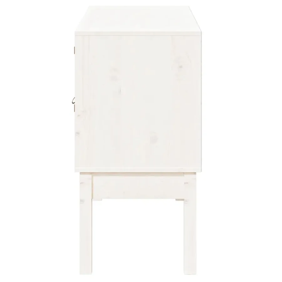 Buffet Blanc 110x40x78 cm Bois massif de pin - 7