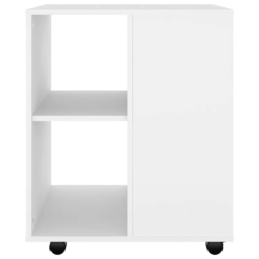 Armoire à roulettes Blanc 60x53x72 cm Bois d’ingénierie - 4