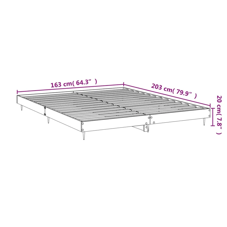 Cadre de lit sans matelas gris béton 160x200 cm - 10