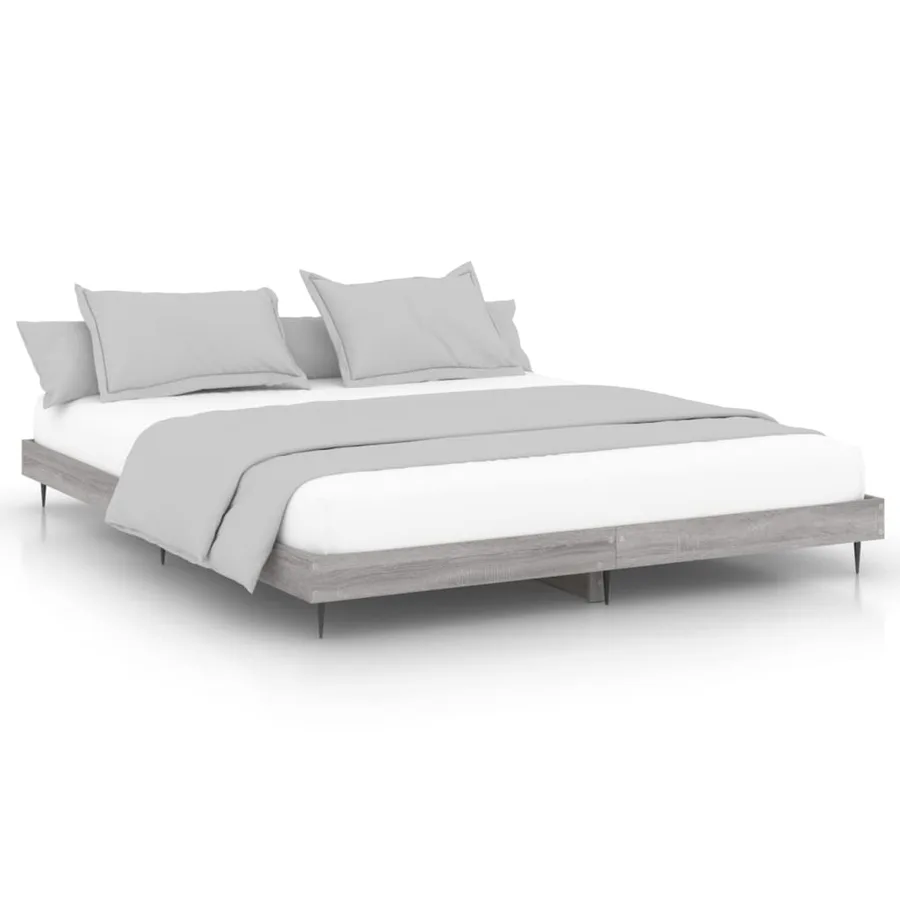 Cadre de lit sans matelas sonoma gris 180x200 cm - 2
