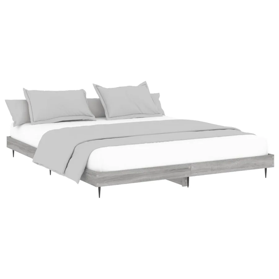 Cadre de lit sans matelas sonoma gris 180x200 cm - 3
