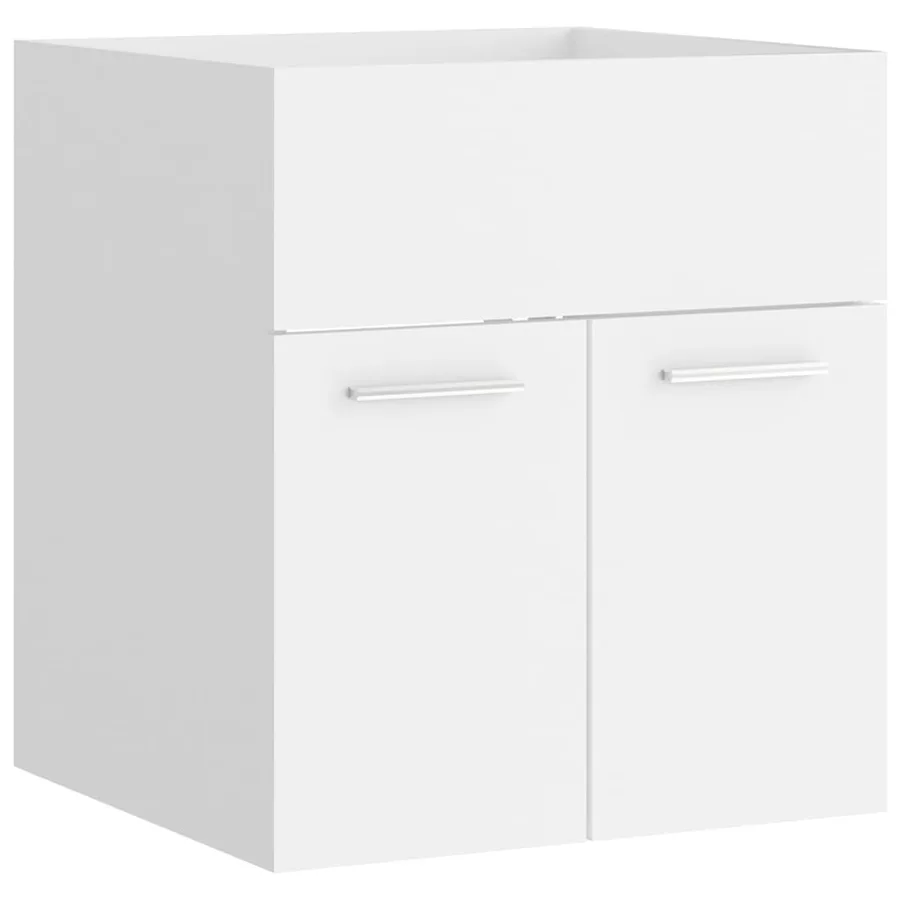 Armoire d'évier avec lavabo intégré Blanc Aggloméré - 5