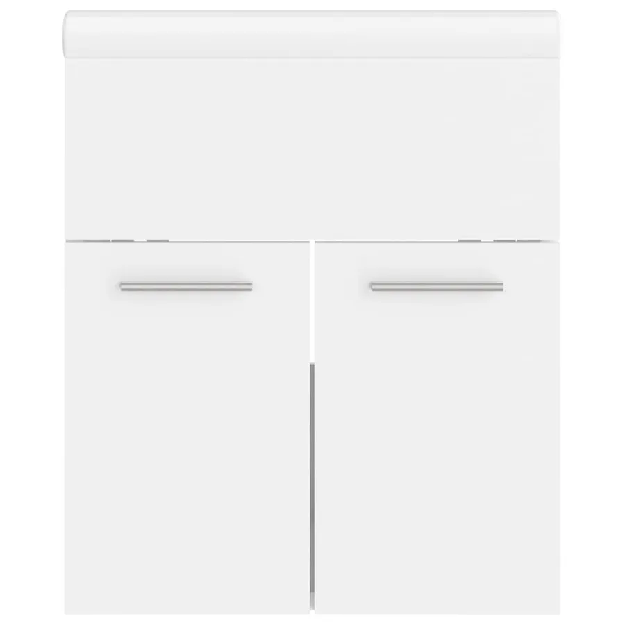 Armoire d'évier avec lavabo intégré Blanc Aggloméré - 8