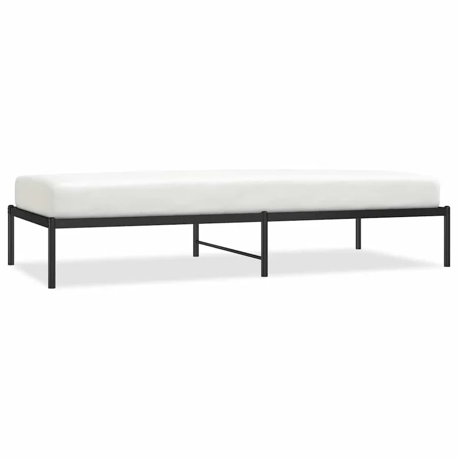 Cadre de lit métal sans matelas noir 90x200 cm - 2