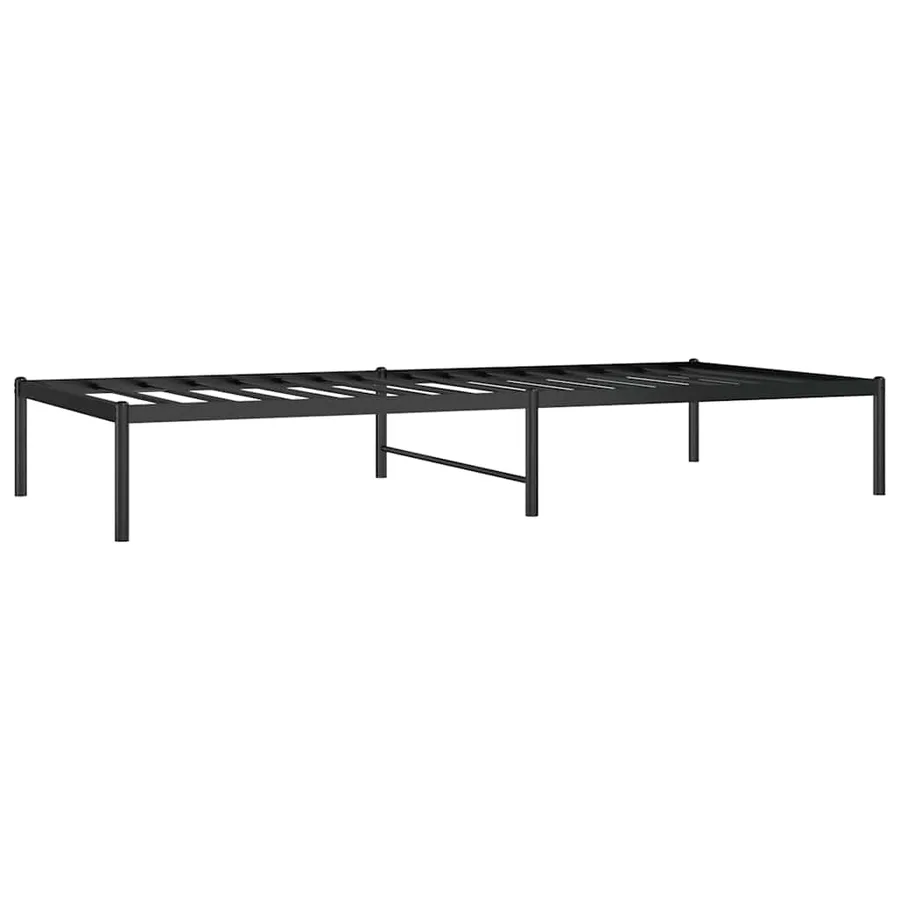Cadre de lit métal sans matelas noir 90x200 cm - 3
