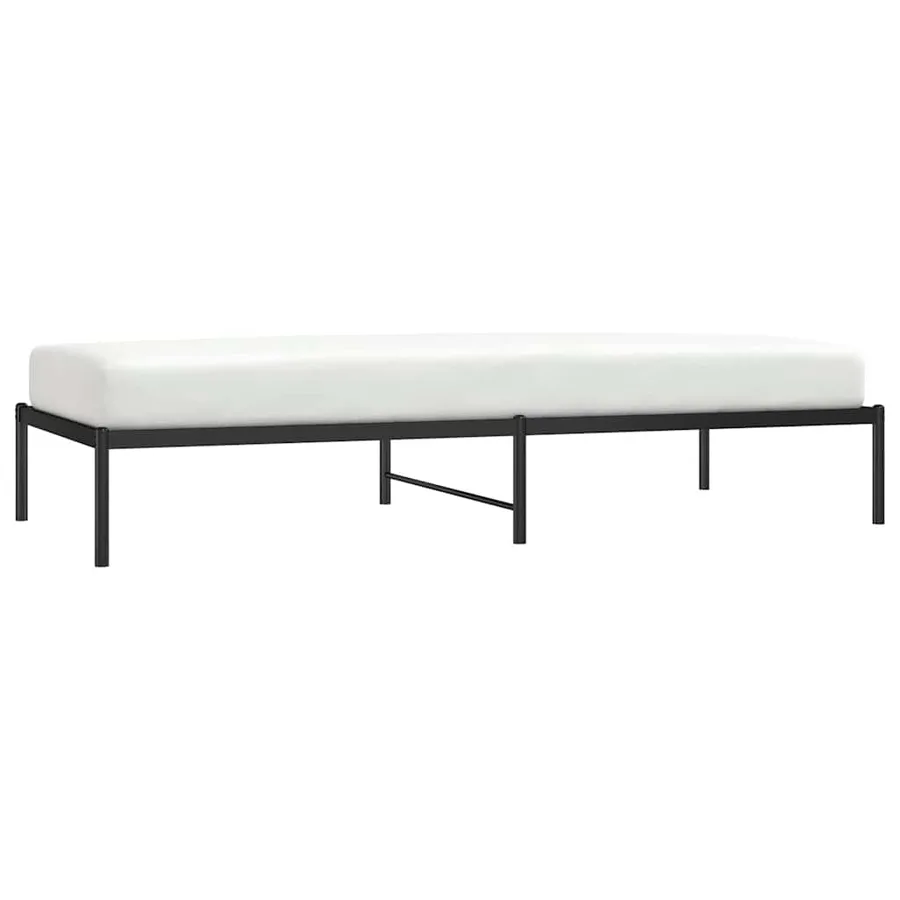 Cadre de lit métal sans matelas noir 90x200 cm - 4