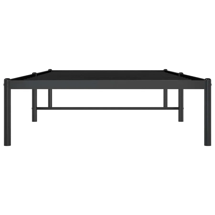 Cadre de lit métal sans matelas noir 90x200 cm - 5