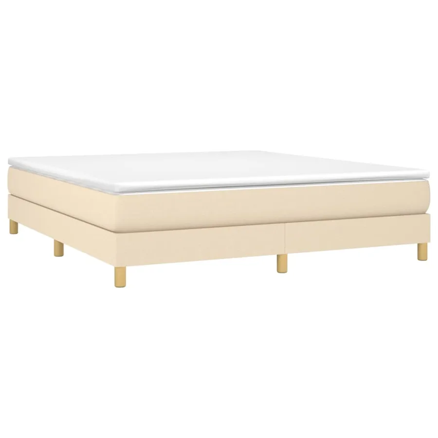 Sommier à lattes de lit avec matelas Crème 160x200 cm Tissu - 3
