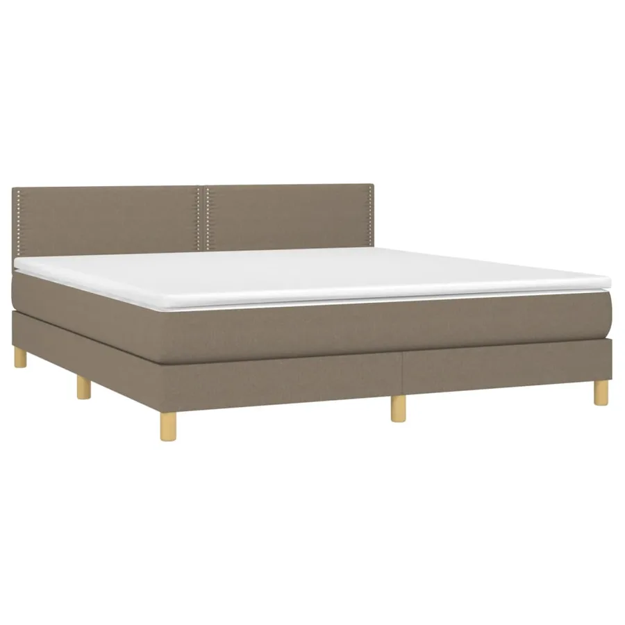 Sommier à lattes de lit avec matelas LED Taupe 180x200 cm Tissu - 4