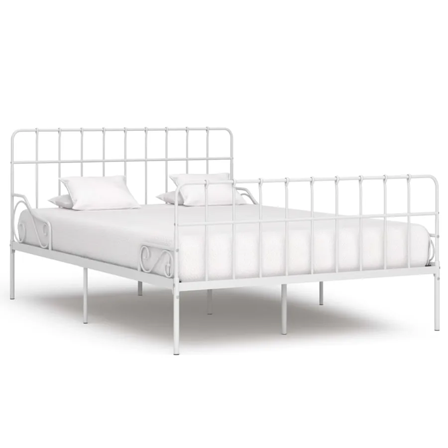 Cadre de lit sans matelas avec sommier à lattes métal 120x200cm
