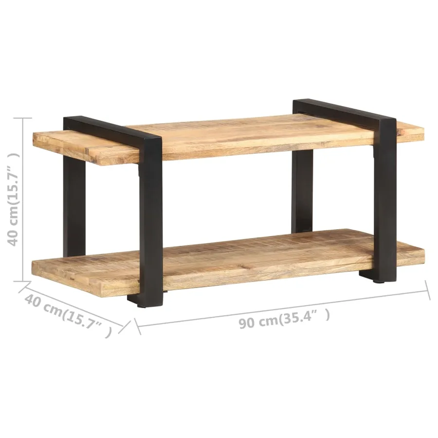 Meuble TV 90x40x40 cm Bois de manguier brut - 7