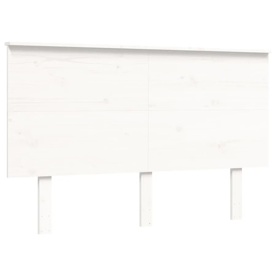 Cadre de lit sans matelas blanc bois de pin massif - 8