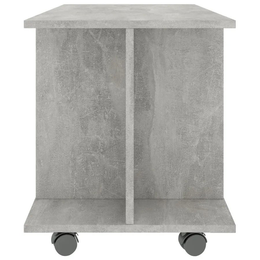 Meuble TV et roulettes gris béton 80x40x45 cm bois d'ingénierie - 5
