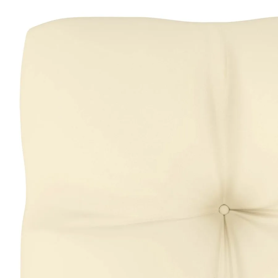 Canapé d'angle de jardin avec coussins crème Bois de pin massif - 12